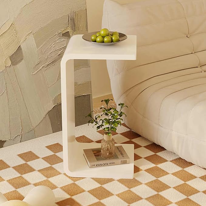 Acrylic 24" Desk-Multipurpose Modern Furniture for Use as Lap desks,Side/End Table in Living Rooms, Bedrooms and Offices,14" D x 24" W x 12" H (White)