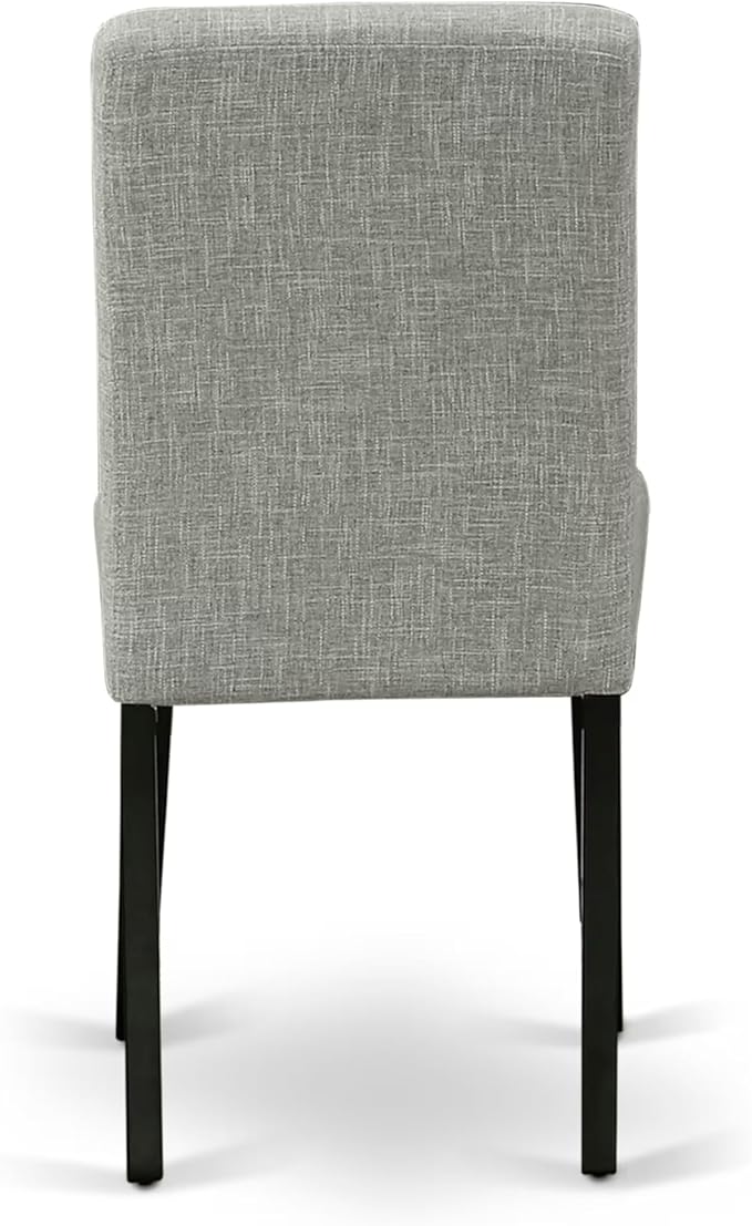 East West Furniture V696AB106-5 5 Piece Dining Table Set for 4 Includes a Rectangle Kitchen Table with V-Legs and 4 Shitake Linen Fabric Upholstered Parson Chairs, 36x60 Inch, Multi-Color