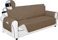 PureFit Reversible Sofa Couch Cover Water Resistant Couch Covers for 3 Cushion, Washable Furniture Cover with Non-Slip Foam and Adjustable Strap for Dogs, Pets (Sofa, Camel/Ivory)