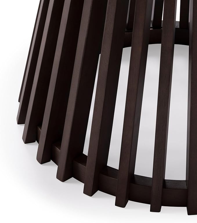Plank+Beam Lido Round Dining Table, 38", Wooden, Pedestal, Minimalist Kitchen Table for 4 for Dining Room, Walnut