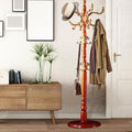Coat Racks Free Standing with 14 Hooks, Natural Wood Coat Stands for Entryway, Adjustable Height 73 in Tree Coat Rack Stand for Hallway Home Office Bedroom (Begonia)