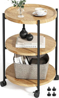 Small Side Table, 3-Tier Side Tables Living Room, Modern End Table Nightstand Bedside Table for Living Room, Bedroom, or Small Spaces-Natural Wood Color