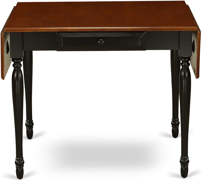 East West Furniture MZAN5-BCH-W 5 Piece Kitchen Table & Chairs Set Includes a Rectangle Dining Room Table with Dropleaf and 4 Dining Chairs, 36x54 Inch, Black & Cherry