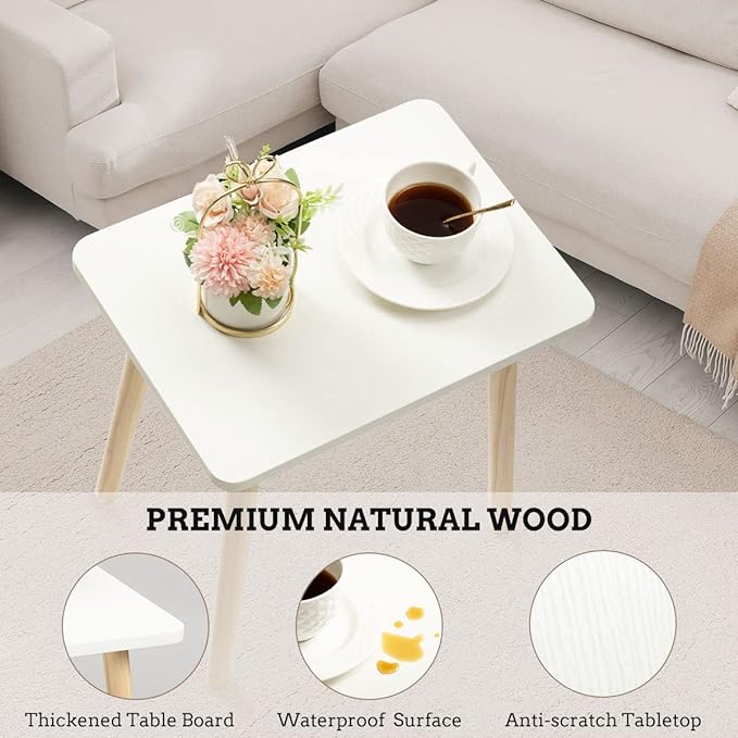 FORAOFUR Side Table, Small End Table Accent Table Living Room Bedroom Balcony Office, Modern Side Table Bedside Table Home Decor, Small Table for Small Spaces, Small Coffee Table, Easy Assembly