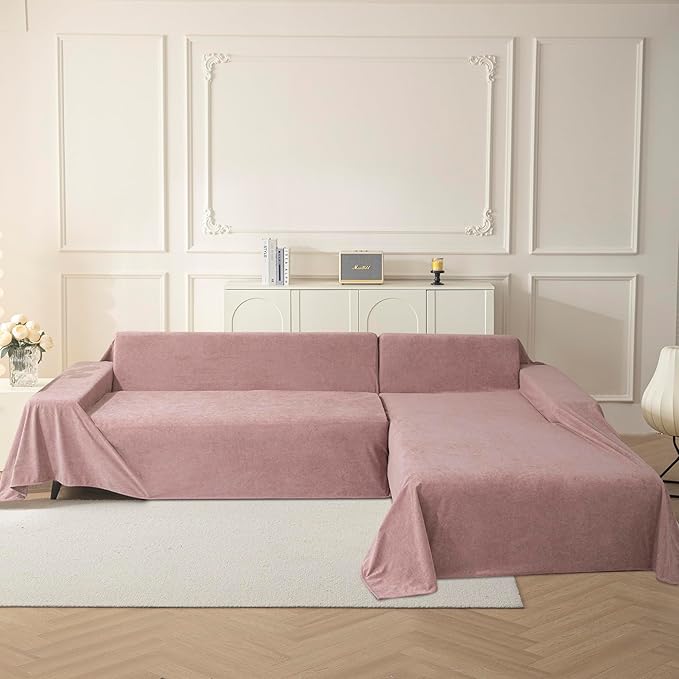 MYSKY HOME Pink Sofa Cover, Couch Covers for Sofa Pet Couch Cover, Oversized Couch Covers for 3 Cushion Couch Thick Durable Covers for Furniture Couch Cover, 71" x 150"