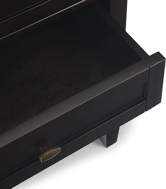 SIMPLIHOME Warm Shaker SOLID WOOD 24 Inch Wide Transitional Bedside Nightstand Table in Hickory Brown, For the Living Room and Bedroom