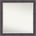 Amanti Art Brown Bathroom Mirror for Over Sink, 32x32 Ellie Brown Silver Square Vanity Mirror, Large Modern Contemporary Frame, Hangs Horizonally and Vertically, Bathroom Wall Decor, Non-Beveled Edge