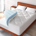 4 Inch Pillow Top Memory Foam Mattress Topper King, Dual Layer 2 Inch Gel Memory Foam Plus 2 Inch Pillow Top Cover, White