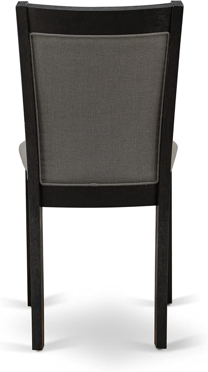 East West Furniture V677MZ650-5 5 Piece Kitchen Table Set Includes a Rectangle Dining Room Table with V-Legs and 4 Dark Gotham Grey Linen Fabric Parsons Chairs, 40x72 Inch, Multi-Color