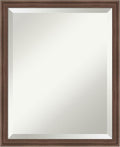 Amanti Art Brown Bathroom Mirror for Over Sink, 22x18 Florence Medium Brown Rectangle Vanity Mirror, Small Casual Frame, Hangs Horizonally and Vertically, Bathroom Wall Decor, Beveled Edge