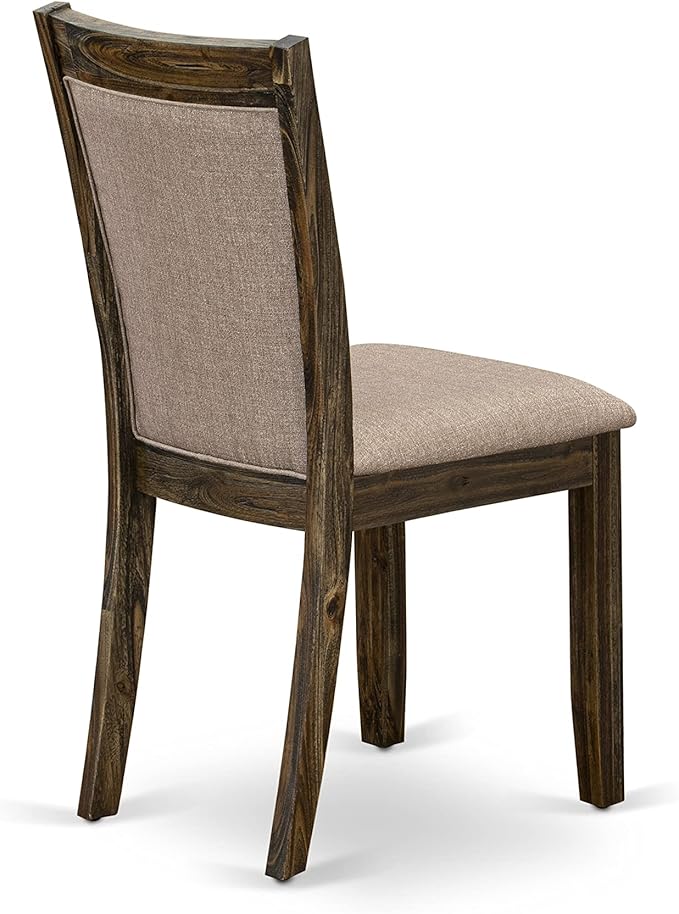 East West Furniture X727MZ716-5 5 Piece Modern Dining Table Set Includes a Rectangle Wooden Table with X-Legs and 4 Dark Khaki Linen Fabric Parson Dining Chairs, 40x72 Inch, Multi-Color