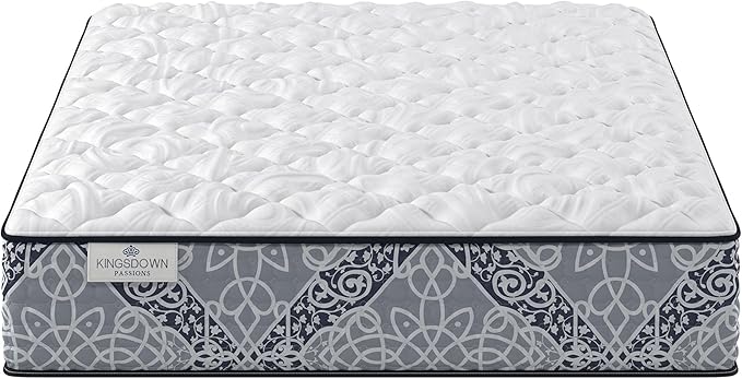 Kingsdown Firm Hybrid Mattress Queen Cooling Gel Memory Foam Layer Multi-Layered Motion Isolation Cool Sleep Quilted Top Luxury Mattresses, 13.5-Inch Passions Merridale