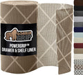 GORILLA GRIP powerGRIP Drawer Shelf and Cabinet Liner, Thick Strong Hold, Non-Adhesive Liners Protect Kitchen Cabinets and Cupboard, Bathroom Drawers, Easy Install, Breathable Mat, 20" x30', Beige