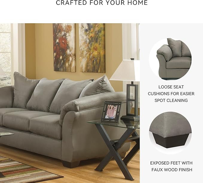 Signature Design by Ashley Darcy Casual Plush Sofa, Grayish Brown