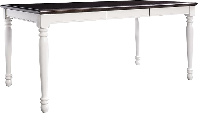 Crosley Furniture Shelby 4-Piece Traditional Dining Table Set for 5 with 2 Chairs and a Wood Bench, Distressed White