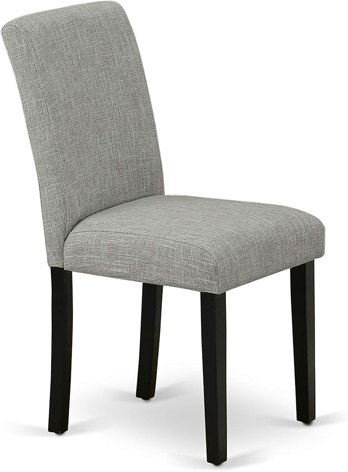 East West Furniture X696AB106-5 5 Piece Modern Dining Table Set Includes a Rectangle Wooden Table with X-Legs and 4 Shitake Linen Fabric Upholstered Parson Chairs, 36x60 Inch, Multi-Color