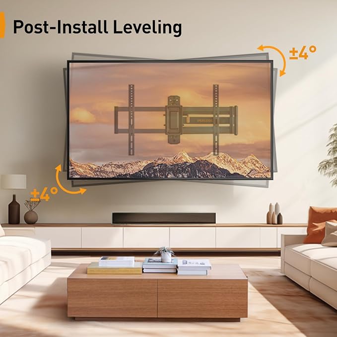 Perlegear Corner TV Wall Mount Long Arm TV Mount Bracket for 32-75 Inch TVs-Full Motion TV Wall Mount with 32.37” Extension & Swivel Articulating Arm & Tilt, MAX VESA 600x400mm, Holds up to 100 lbs