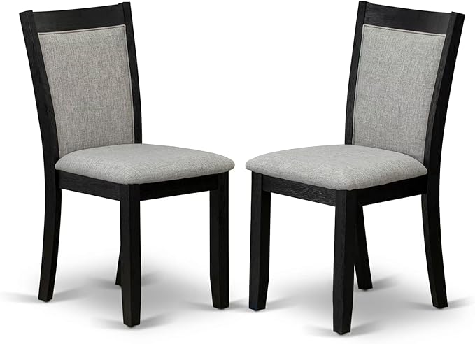 East West Furniture V677MZ606-5 5 Piece Kitchen Table & Chairs Set Includes a Rectangle Dining Room Table with V-Legs and 4 Shitake Linen Fabric Upholstered Chairs, 40x72 Inch, Multi-Color