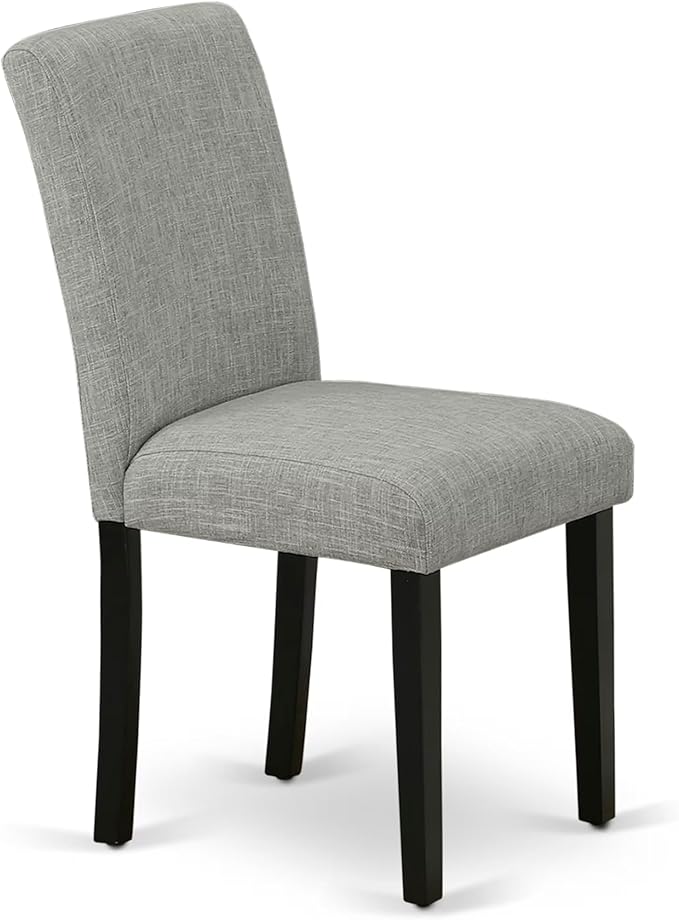 East West Furniture V697AB106-6 6 Piece Dinette Set Contains a Rectangle Dining Room Table with V-Legs and 4 Shitake Linen Fabric Upholstered Chairs with a Bench, 40x72 Inch, Multi-Color