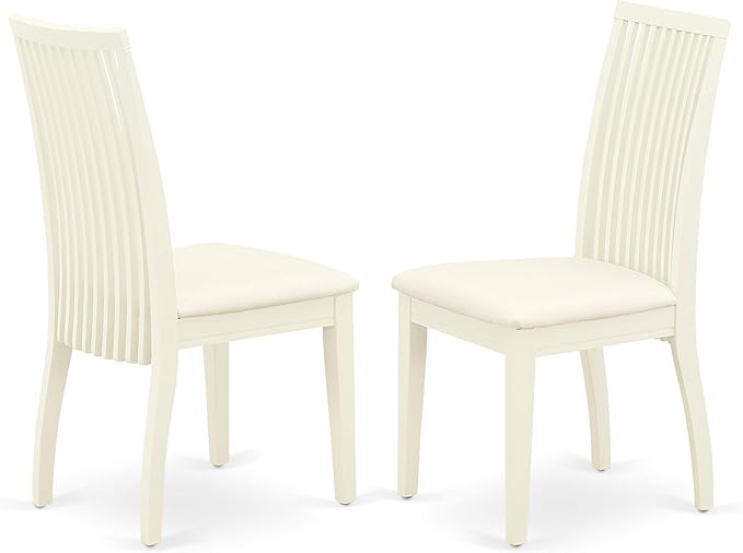 East West Furniture LGIP5-LWH-C 5 Piece Dinette Set for 4 Includes a Rectangle Dining Table with Butterfly Leaf and 4 Linen Fabric Dining Room Chairs, 42x84 Inch, Linen White