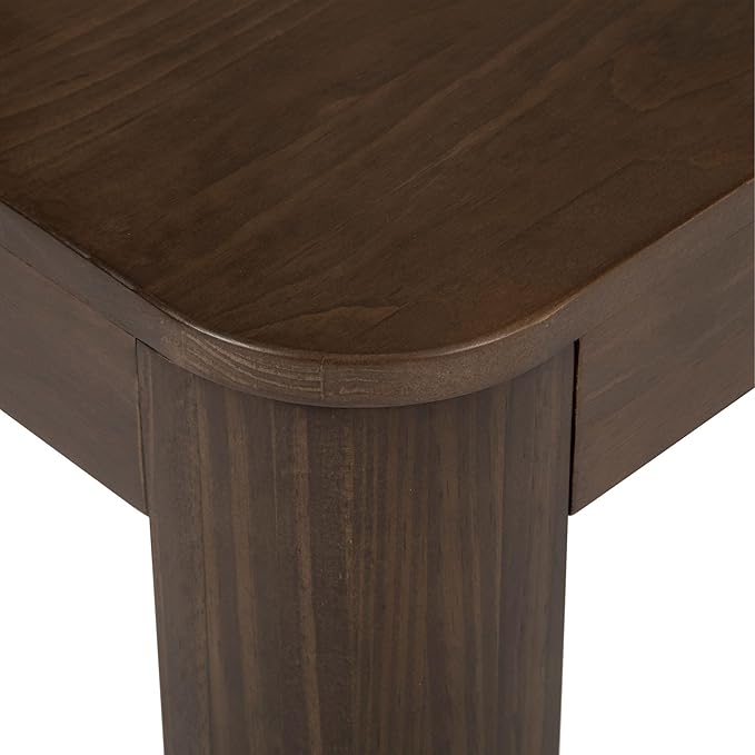 Plank+Beam Modern Rounded Coffee Table, 54 Inch, Solid Wood Contemporary Center Table for Living Room, Rectangle Tea Table, Walnut