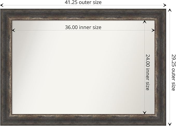 Amanti Art Bronze Bathroom Mirror for Over Sink, 32x44 Ballroom Bronze Rectangle Vanity Mirror, Large Traditional Frame, Hangs Horizonally and Vertically, Bathroom Wall Decor, Non-Beveled Edge