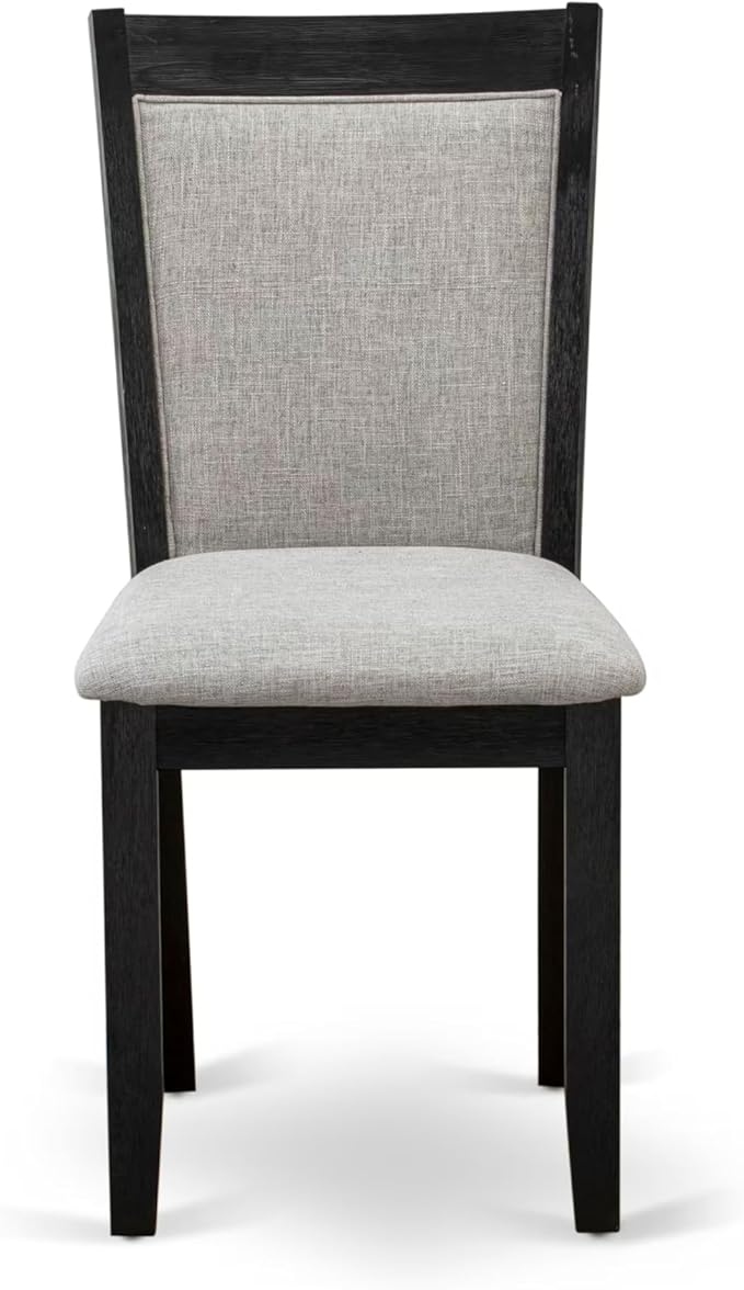 East West Furniture V677MZ606-5 5 Piece Kitchen Table & Chairs Set Includes a Rectangle Dining Room Table with V-Legs and 4 Shitake Linen Fabric Upholstered Chairs, 40x72 Inch, Multi-Color