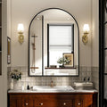 Arch Bathroom Mirror, 20x30 inch Arched Bathroom Mirror/Wall Mounted Vanity Mirror - Arch Metal Frame Wall Mirror for Bathroom Bedroom Living Room, Black