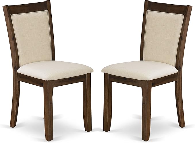East West Furniture X777MZN32-5 5 Piece Kitchen Table & Chairs Set Includes a Rectangle Dining Room Table with X-Legs and 4 Light Beige Linen Fabric Parsons Chairs, 40x72 Inch, Multi-Color