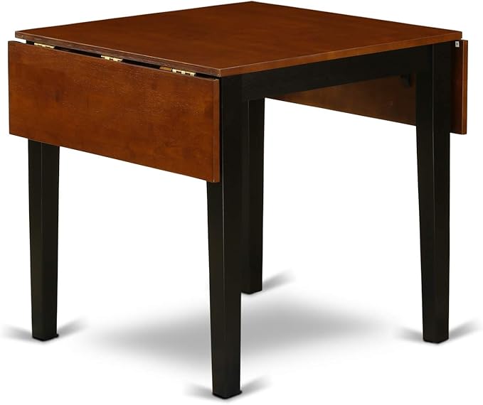 East West Furniture NDAV3-BCH-W 3 Piece Dining Set Contains a Rectangle Dining Room Table with Dropleaf and 2 Kitchen Chairs, 30x48 Inch, Black & Cherry