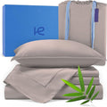 Kickoff Viscose Bamboo Sheets Queen Size 4-pc 100% Organic Bamboo Viscose Bed Cooling Sheets Queen Size Set Cool Bedding for hot Sleepers Sheet, Flat, Fitted, Pillowcases (Grey Mist, Q)