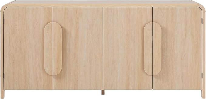 Walker Edison Chantelle Sideboard Buffet with Storage, 64", Coastal Oak