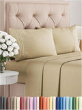 Queen Size 4 Piece Sheet Set - Comfy Breathable & Cooling Bed Sheets Set - Hotel Luxury Bedding for Women, Men, Kids, Teens, Boys & Girls - Deep Pockets, Ultra-Soft, Wrinkle Free - Oeko-Tex - Beige