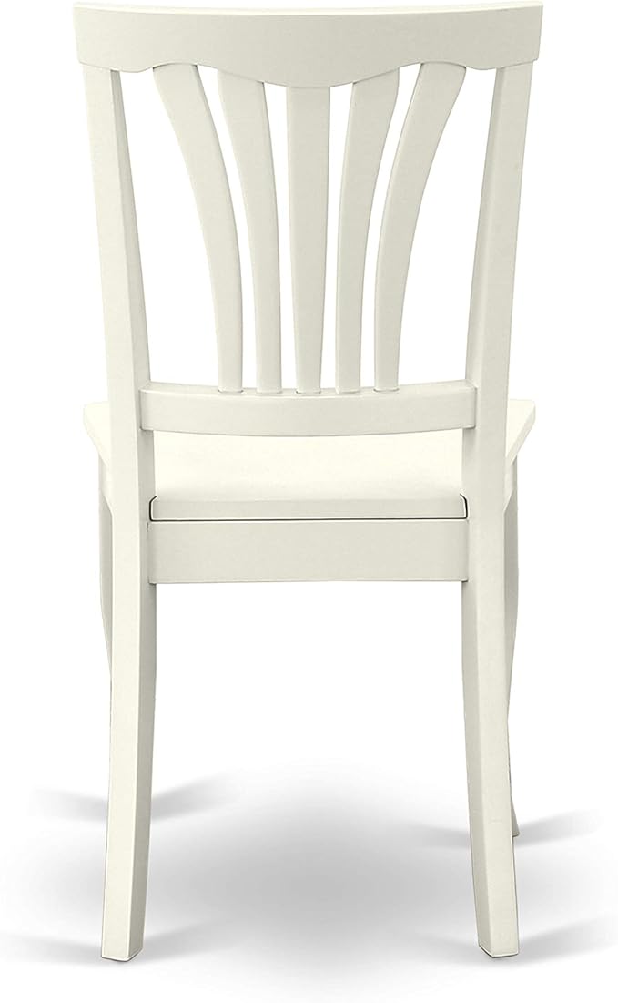 East West Furniture NDAV5-LWH-W 5 Piece Dining Room Table Set Includes a Rectangle Dining Table with Dropleaf and 4 Wood Seat Chairs, 30x48 Inch, Linen White