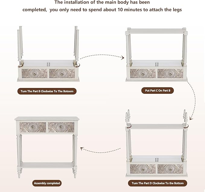 COSIEST Console Table with 2 Drawers, MDF Narrow Entryway Table with Storage Shelf, Wood Accent Sofa Table for Living Room, Entrance, Hallway, Couch, Light Grey