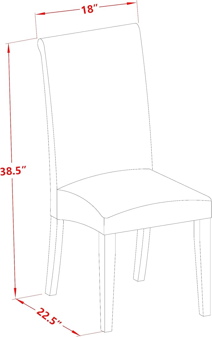 East West Furniture MZBA5-LWH-01 5 Piece Dinette Set Includes a Rectangle Dining Room Table with Dropleaf and 4 Cream Linen Fabric Upholstered Parson Chairs, 36x54 Inch, Linen White