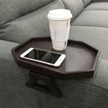 Pekokavo Sofa Armrest Clip Table – No-Slip Couch Tray for Drinks, Snacks, Remote – Adjustable Armchair Table for Living Room, Bedroom, Dorm – Fits Most Armrests (Cherry)