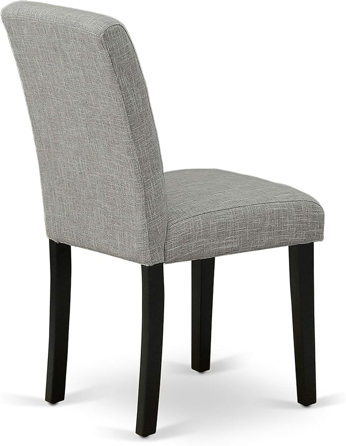 East West Furniture X697AB106-7 7 Piece Kitchen Table Set Consist of a Rectangle Dining Table with X-Legs and 6 Shitake Linen Fabric Parson Dining Chairs, 40x72 Inch, Multi-Color