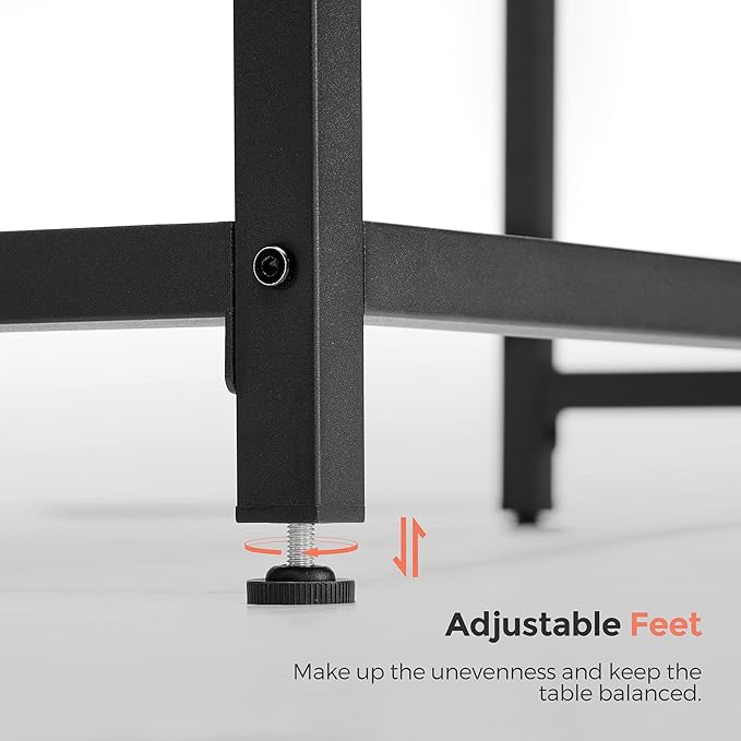 VASAGLE Computer Desk, Gaming Desk, Home Office Desk, for Small Spaces, 23.6 x 47.2 x 29.9 Inches, Industrial Style, Metal Frame, Rustic Brown and Black ULWD039B01