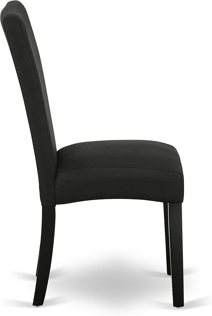 East West Furniture X626DR124-6 6 Piece Dining Table Set Contains a Rectangle Kitchen Table with X-Legs and 4 Black Color Linen Fabric Parson Chairs with a Bench, 36x60 Inch, Multi-Color