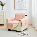 Great Bay Home Reversible Chair Cover - Washable Slipcover Furniture Protector with Elastic Straps - Chair Cover for Dogs, Kids, and Pets - Quilted & Stitched Detail (Chair, Dusty Rose/Taupe)