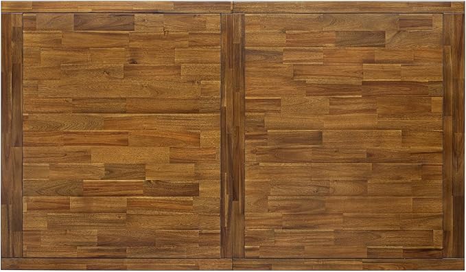 NEFL7-AWA-04-7-Piece Dining Table Set Includes a Rectangular Table and 6 Light Tan Linen Fabric Kitchen Chairs with Padded Chair Back - Antique Walnut Finish.