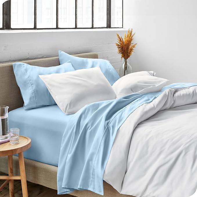 Bare Home Twin XL Sheet Set - College Dorm Size - Luxury 1800 Ultra-Soft Microfiber Twin Extra Long Bed Sheets - Deep Pockets - Easy Fit - Extra Soft - 3 Piece Set - Bed Sheets (Twin XL, Light Blue)
