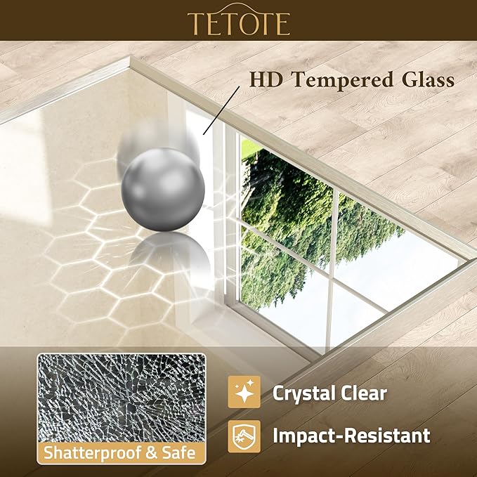 TETOTE Brushed Nickel Bathroom Mirror for Over Sink 40" x 30" Brushed Nickel Beveled Framed Rectangle Vanity Mirror for Bathroom, Bedroom, Entryway, Living Room, Tempered Glass, Stronger Frame