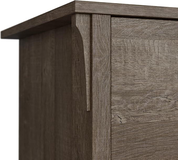 Bush Furniture Salinas 5 Shelf Bookcase in Ash Brown, Tall Bookshelf, Large Book Shelf for Living Room, Home Office, or Entryway