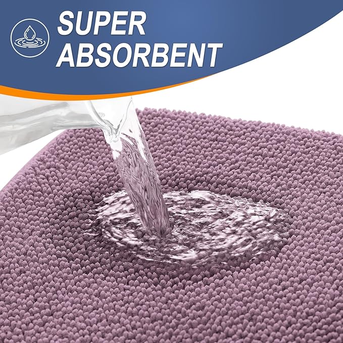 OLANLY Thick Memory Foam Bath Mat Rug 30x20, Extra Soft Absorbent Bathroom Rug, Quick Dry Bath Mats, Non-Slip, Machine Washable Carpet for Bathroom, Tub and Shower, Home Decor Accessories, Deep Plum