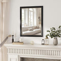 Axeman 28x36 Rectangular Wall Mirror, Decorative Bathroom Mirror, Traditional Vintage Wall Mounted Mirror with Beaded Frame for Accent Living Room Vanity Bedroom Entryway, Black