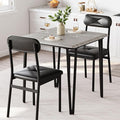 GarveeHome Dining Table Set for 2, Kitchen Table with Upholstered Chairs for Kitchen Room and Small Spaces (Grey, Table with 2 Chairs)