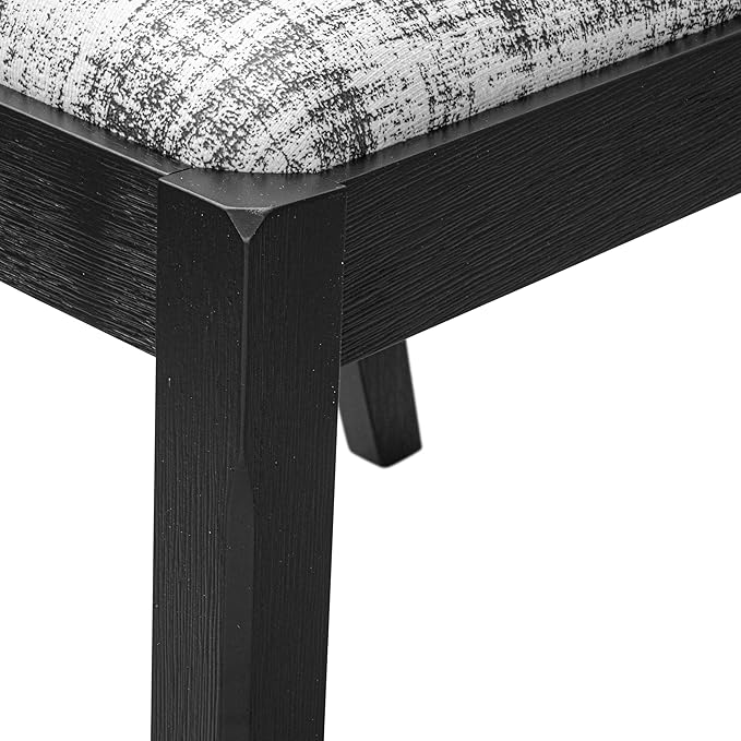 X12X2-006-30 - 13-piece Dining Room Table Set a Rectangular Kitchen Table and 12 Wire Brushed Black Polyester Fabric Stackable Chair, 39x120 Inch, Wire Brushed Black