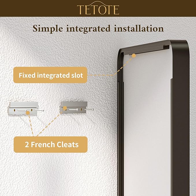TETOTE Black Frame Mirror 55 x 30 Metal Framed Bathroom Vanity Mirrors, Tempered Glass, Modern Farmhouse Wall Mounted Mirror for Decorative(Horizontal/Vertical)